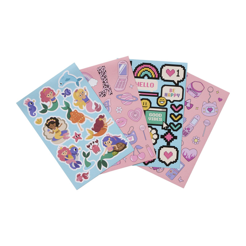 Sticker vellen - multikleur - set van 4